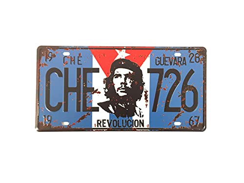Che Guevara Revolución Placa de matrícula en metal vintage (15 x 30 cm)